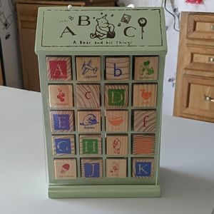 Classic Winnie the Pooh Wooden Alphabet Blocks